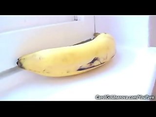 Carol Goldnerova messing with banana